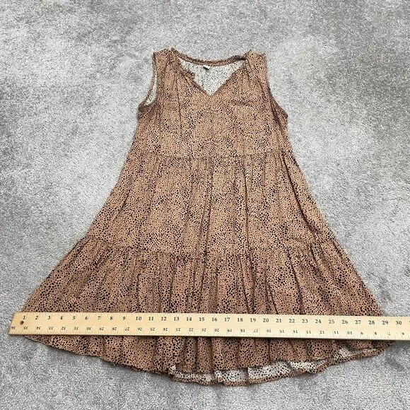 Old Navy Leopard A-Line Relaxed Midi Dress Womens Medium Brown Sleeveless Boho - Picture 6 of 13